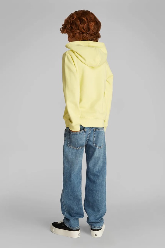 Dětská bavlněná mikina Calvin Klein Jeans žlutá IB0IB02469.128.176.PPYA