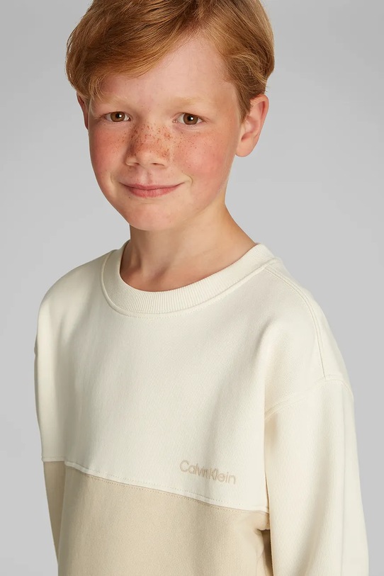 Detská bavlnená mikina Calvin Klein Jeans IB0IB02470.104.116.PPYA béžová