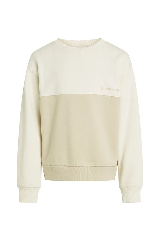 Детская хлопковая кофта Calvin Klein Jeans IB0IB02470.128.176.PPYA бежевый SS25