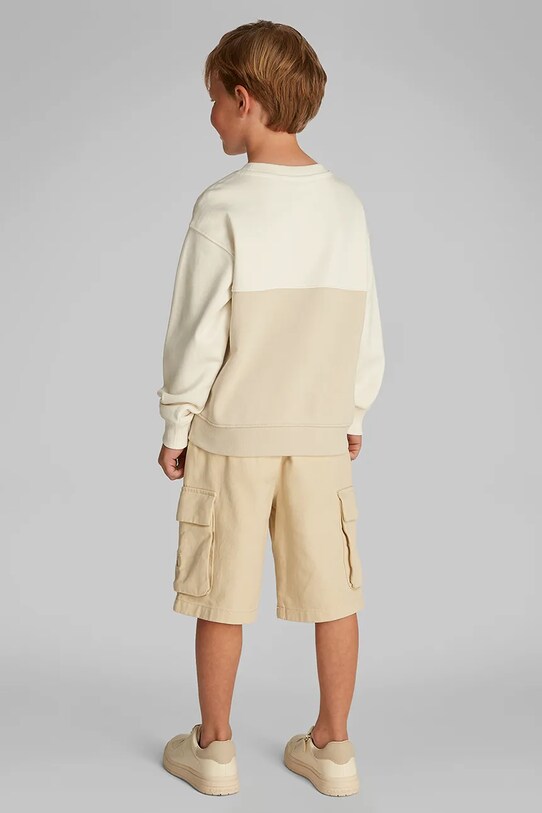 Детская хлопковая кофта Calvin Klein Jeans бежевый IB0IB02470.128.176.PPYA