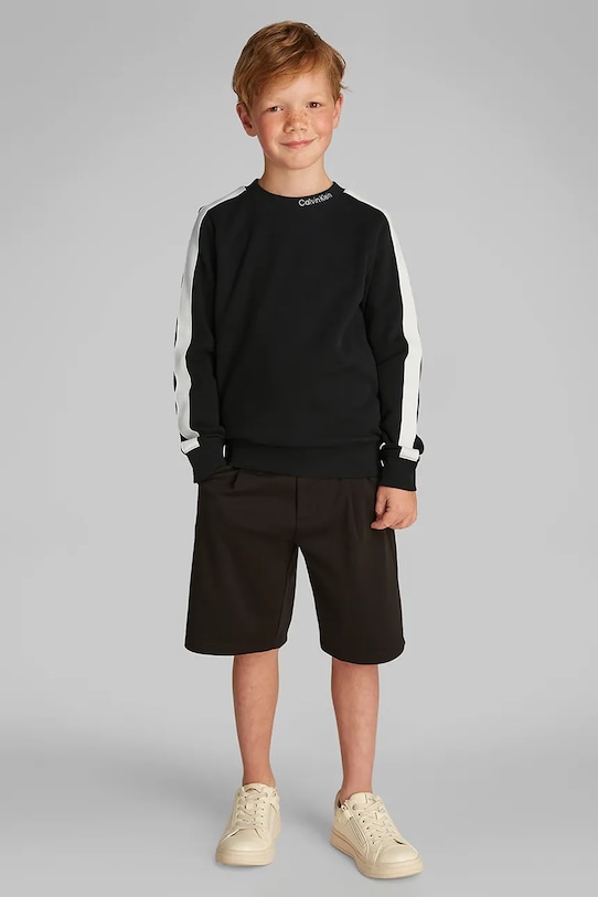 Calvin Klein Jeans bluza copii uni negru IB0IB02471.PPYA