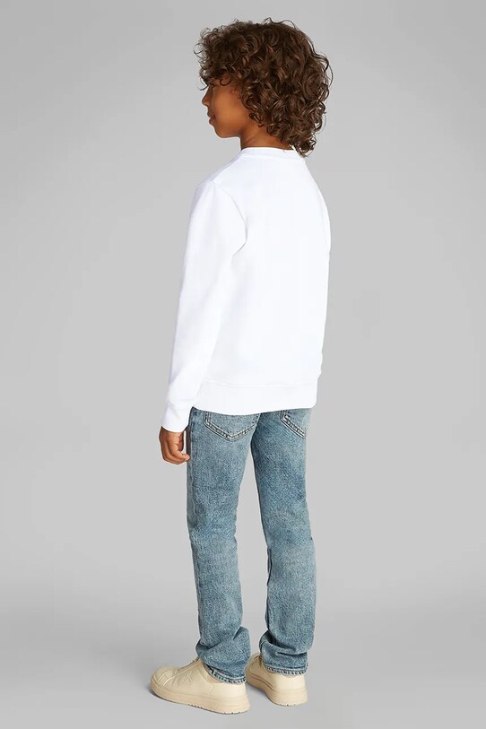 Calvin Klein Jeans bluza copii alb IB0IB02472.128.176.PPYA