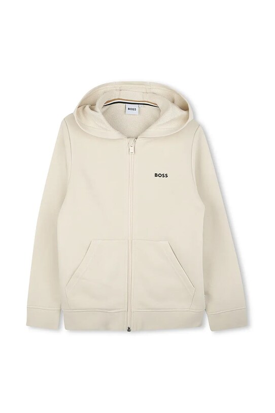 Dječja dukserica BOSS s kapuljačom bež J51958.102.108