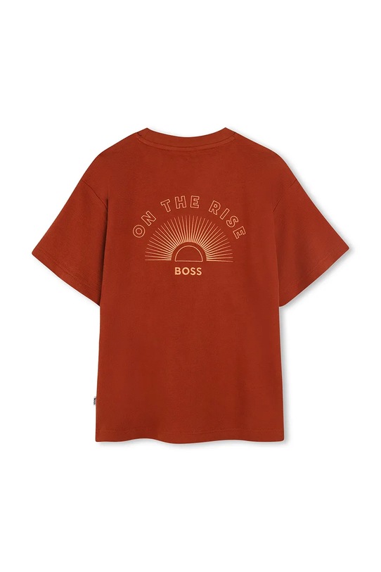 Хлопчик Дитяча бавовняна футболка BOSS J52029.114.150 помаранчевий
