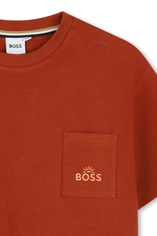 Дитяча бавовняна футболка BOSS помаранчевий J52029.114.150