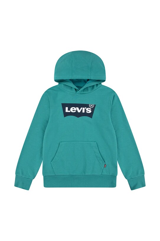 Detská mikina Levi's BATWING PULLOVER HOODIE s kapucňou tyrkysová 8EE910