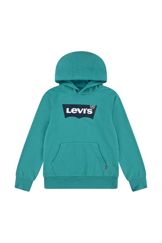Dětská mikina Levi's BATWING PULLOVER HOODIE s kapucí tyrkysová 9EE910