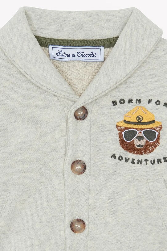 Момче Бебешки памучен суичър Tartine et Chocolat CA17011.80.94 сив