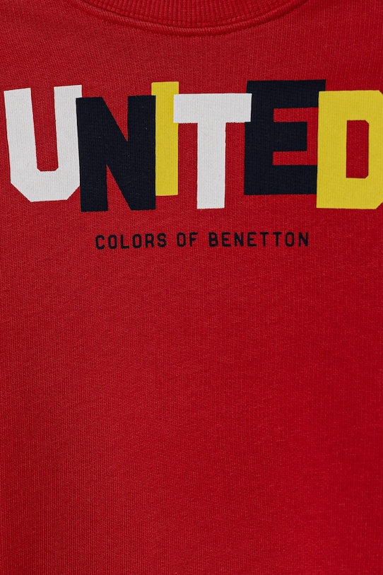 Момче Детски памучен суичър United Colors of Benetton 3J70G10HW.P.Seasonal червен