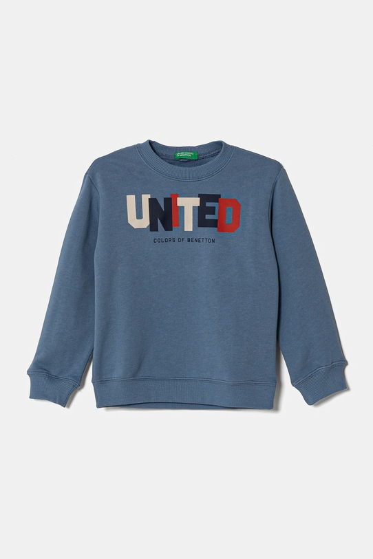 United Colors of Benetton hanorac de bumbac pentru copii print albastru 3J70G10HW.P.Seasonal