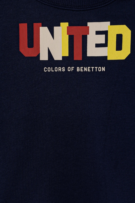 Băieți United Colors of Benetton hanorac de bumbac pentru copii 3J70G10HW.P.Seasonal bleumarin