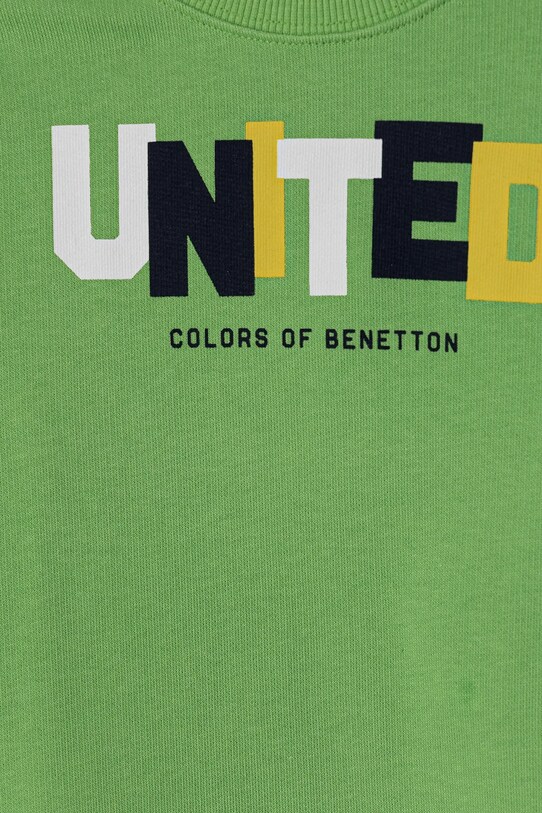 Chlapec Detská bavlnená mikina United Colors of Benetton 3J70G10HW.P.Seasonal zelená