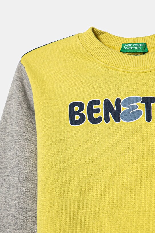 Chlapec Detská bavlnená mikina United Colors of Benetton 3J70G10HW.P.Seasonal zelená