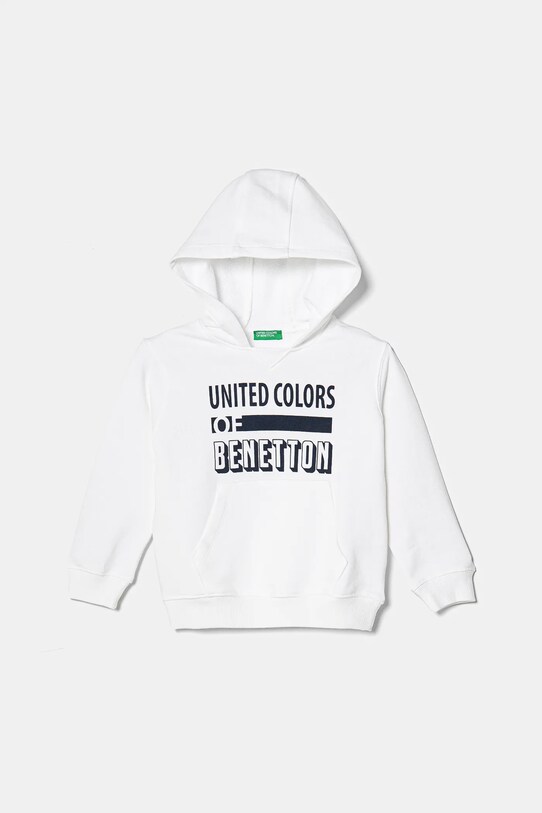 Детская хлопковая кофта United Colors of Benetton с капюшоном белый 3J68G2011.P.Seasonal
