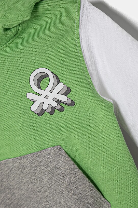 Băieți United Colors of Benetton hanorac de bumbac pentru copii 3J68G2011.P.Seasonal verde