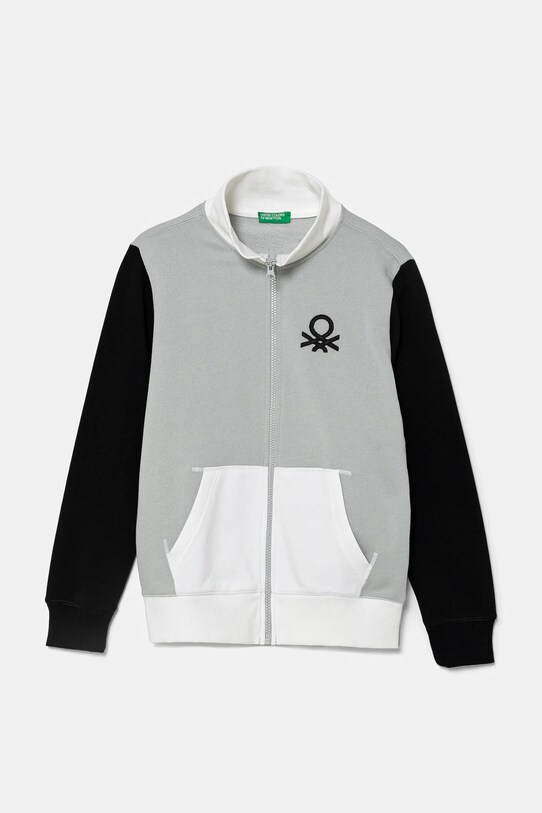 United Colors of Benetton hanorac de bumbac pentru copii imprimeu gri 3J68C501B.G.Season.PPYA