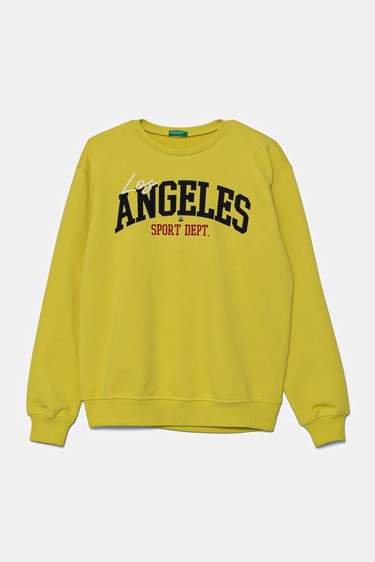 Otroški bombažen pulover United Colors of Benetton Brez kapuce rumena 3UNIC10O3.G.Seasonal