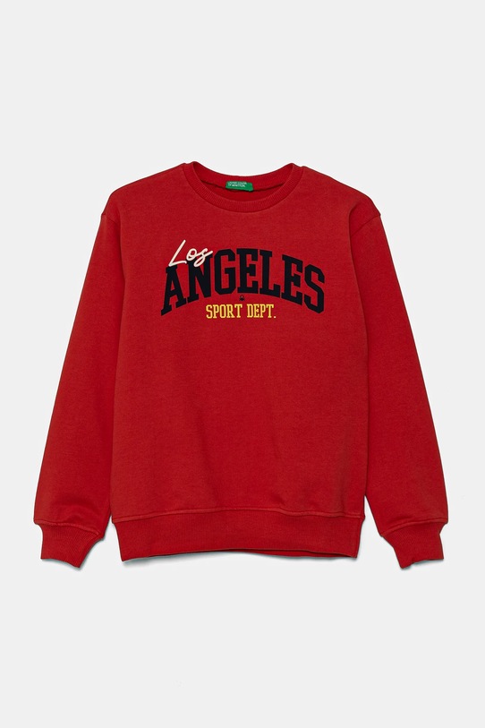 Детски памучен суичър United Colors of Benetton памук червен 3UNIC10O3.G.Seasonal
