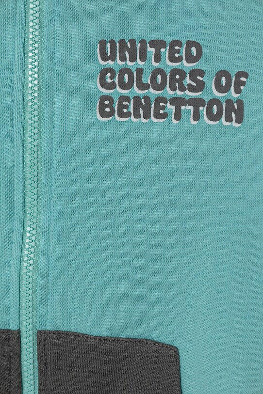 Băieți United Colors of Benetton hanorac de bumbac pentru copii 3J70G503M.P.Seasonal turcoaz
