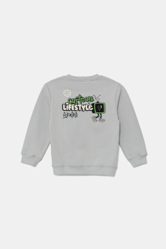 Dětská bavlněná mikina United Colors of Benetton bez kapuce šedá 3UNIG10II.P.Seasonal