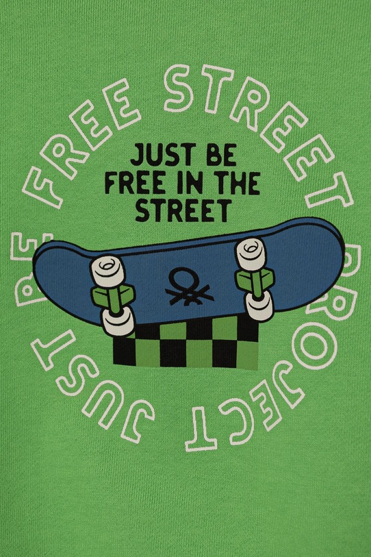 Băieți United Colors of Benetton hanorac de bumbac pentru copii 3UNIG10II.P.Seasonal verde