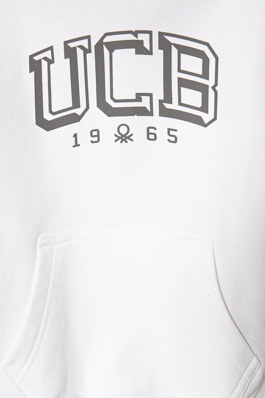 Băieți United Colors of Benetton hanorac de bumbac pentru copii 3UNIC204R.G.Seasonal alb