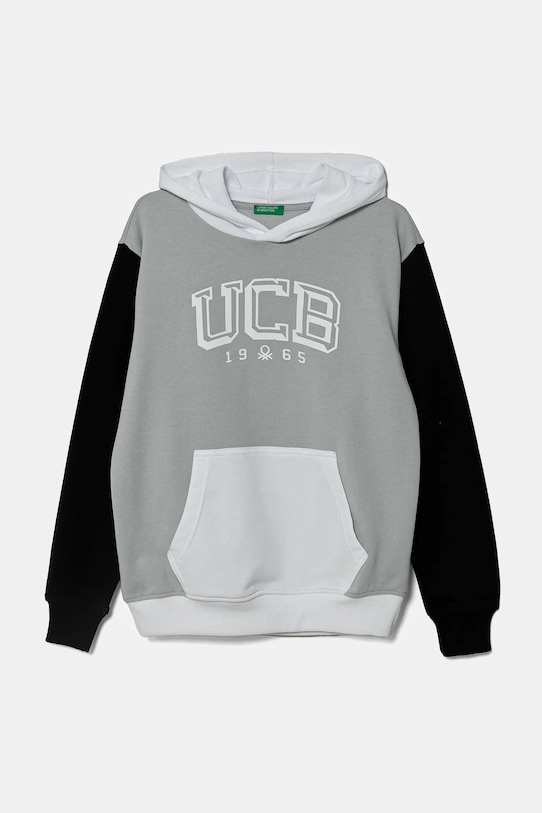 United Colors of Benetton bluza bawełniana dziecięca nadruk szary 3UNIC204R.G.Seasonal