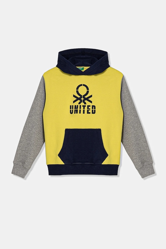 United Colors of Benetton hanorac de bumbac pentru copii print galben 3UNIC204R.G.Seasonal