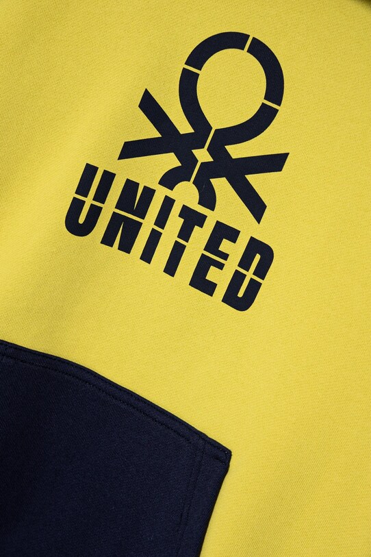 Detská bavlnená mikina United Colors of Benetton 3UNIC204R.G.Seasonal žltá SS25