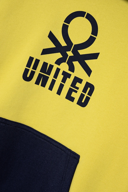 United Colors of Benetton hanorac de bumbac pentru copii 3UNIC204R.G.Seasonal galben SS25