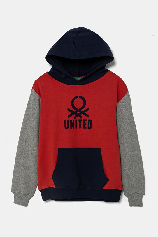 Детская хлопковая кофта United Colors of Benetton с капюшоном мультиколор 3UNIC204R.G.Seasonal