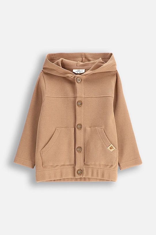 Coccodrillo hanorac de bumbac pentru bebelusi uni bej WC5132401MBN