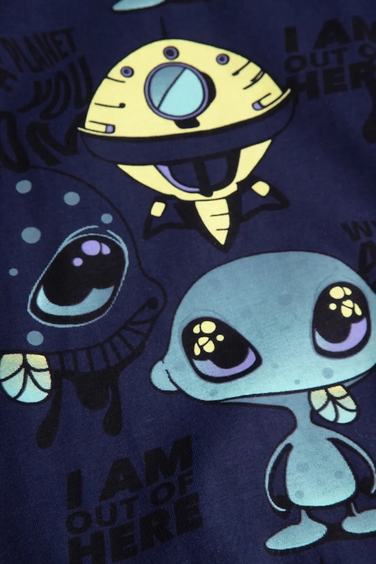 Coccodrillo bluza bawełniana dziecięca granatowy WC5143102CBK