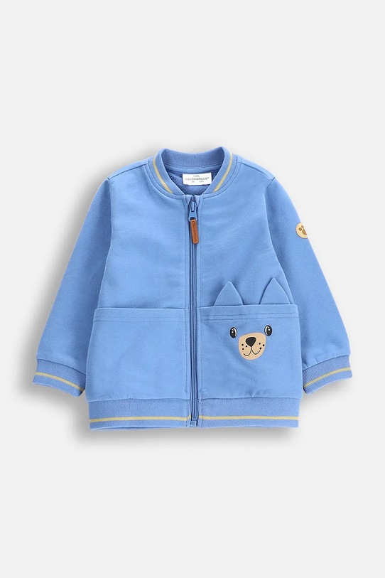 Coccodrillo bluza bawełniana niemowlęca nadruk niebieski WC5132201MBN
