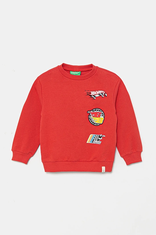 Детски памучен суичър United Colors of Benetton памук червен 3J68G10I2.P.Seasonal