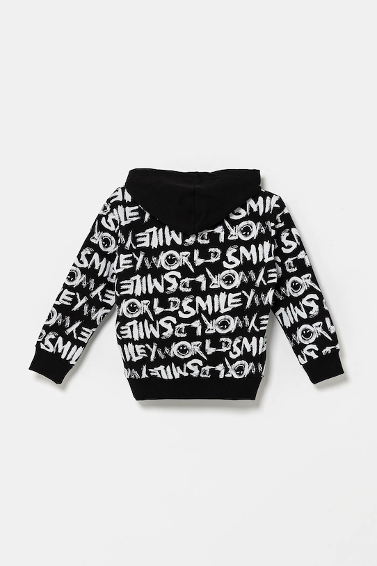 United Colors of Benetton hanorac de bumbac pentru copii 34GTC204K.G.Seasonal negru SS25