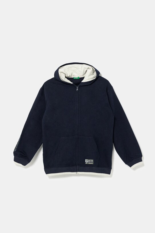United Colors of Benetton felpa in cotone bambino/a con blu navy 3BC1C504U.G.Seasonal
