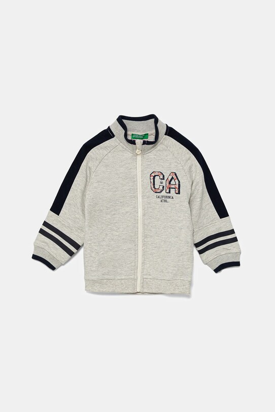 United Colors of Benetton felpa in cotone bambino/a sovrastampa grigio 3BC1G503R.P.Seasonal