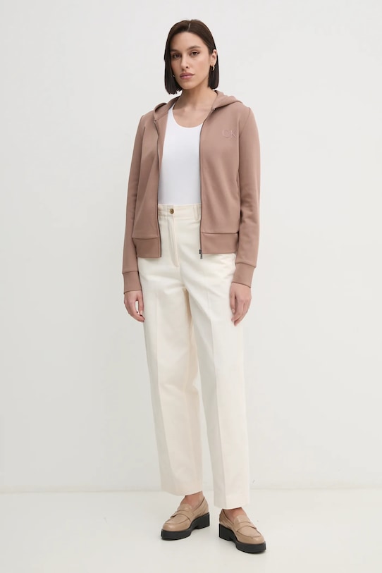 Mikina Calvin Klein K20K207955 hnedá SS25