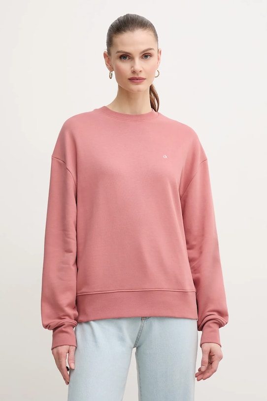 Calvin Klein bluza bawełniana bawełna pomarańczowy K20K208092