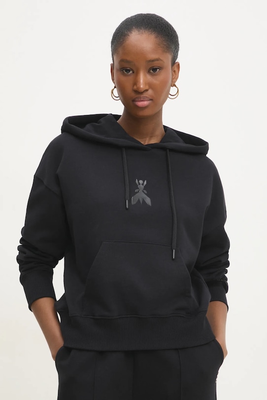 Patrizia Pepe bluza bawełniana z kapturem czarny 8M1676.J079