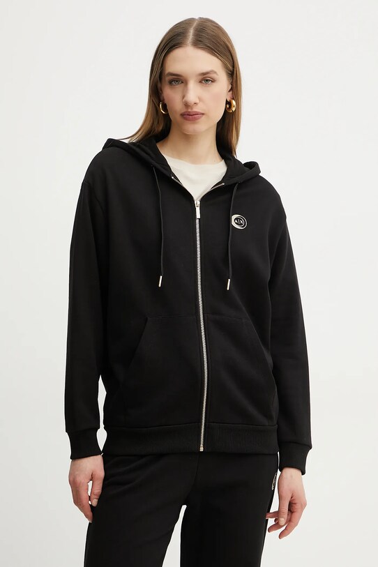 Bavlněná mikina Armani Exchange s kapucí černá XW000318.AF12217