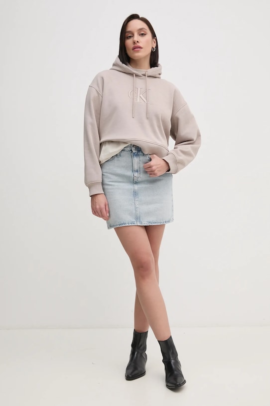 Mikina Calvin Klein Jeans J20J224718 béžová SS25