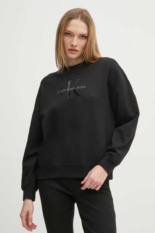 Calvin Klein Jeans bluza bawełniana nadruk czarny J20J224724