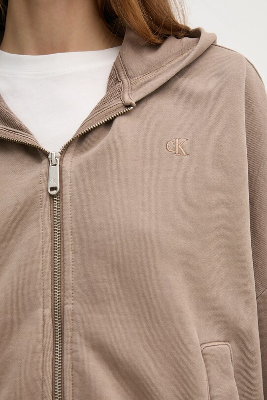 Бавовняна кофта Calvin Klein Jeans J20J224733 коричневий