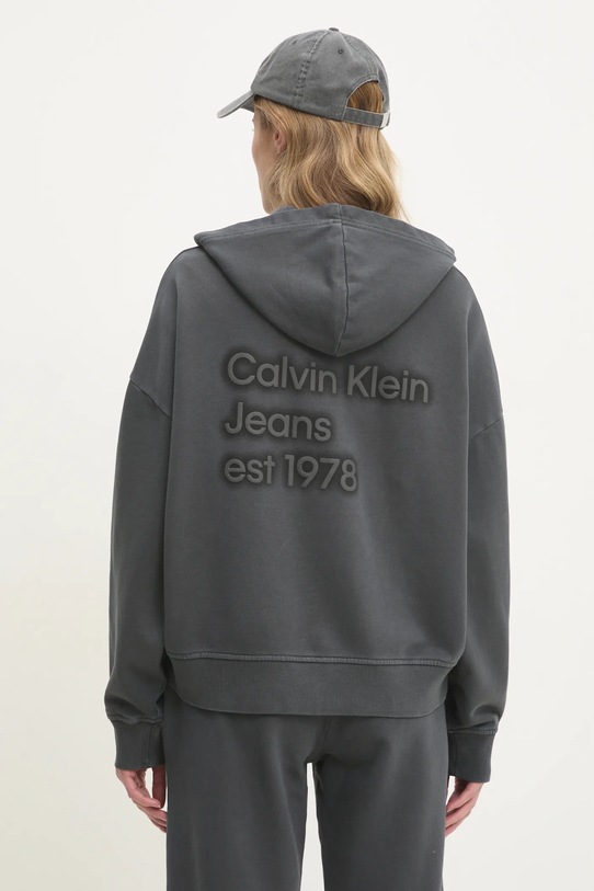Ρούχα Βαμβακερή μπλούζα Calvin Klein Jeans J20J224733 γκρί