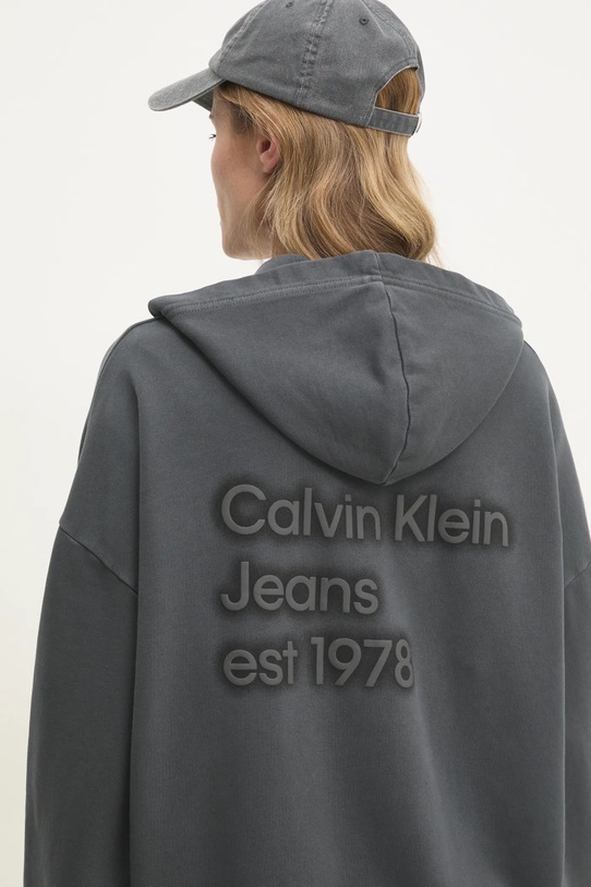 Βαμβακερή μπλούζα Calvin Klein Jeans γκρί J20J224733