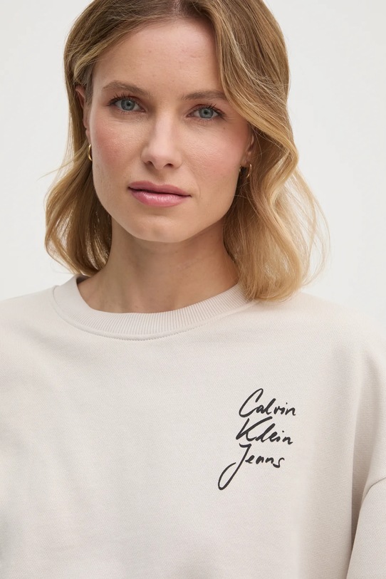 Calvin Klein Jeans bluza bawełniana beżowy J20J224743