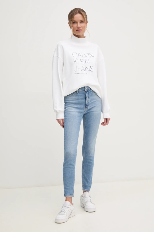 Pamučna dukserica Calvin Klein Jeans J20J225082 bež SS25