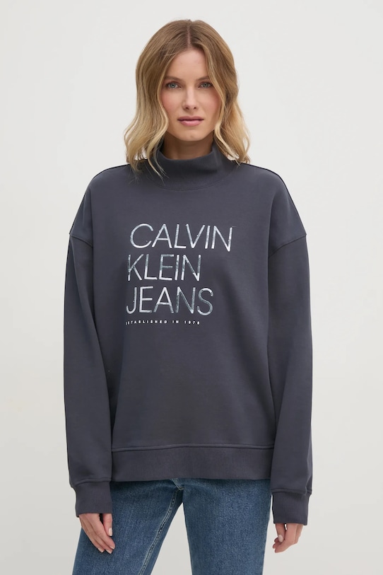 Bavlněná mikina Calvin Klein Jeans šedá J20J225082